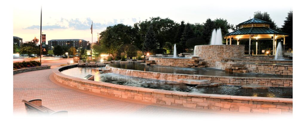 a fountain in wheeling, illinois